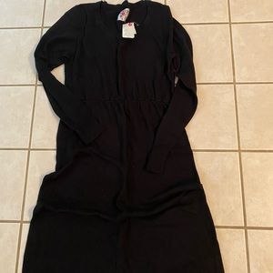 Winter black long sleeved maternity dress